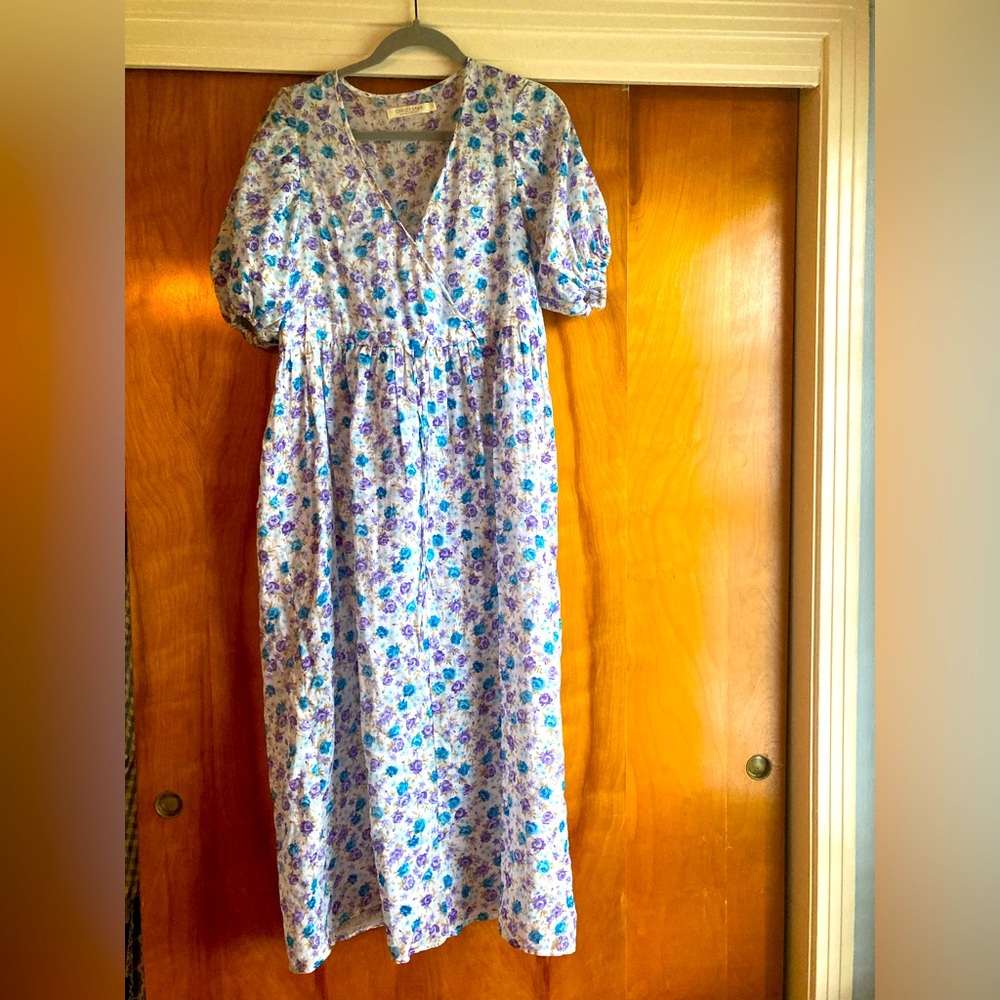 Christy Dawn White Floral Maxi Dress with Blue and Purple Print - Picture 5 of 13